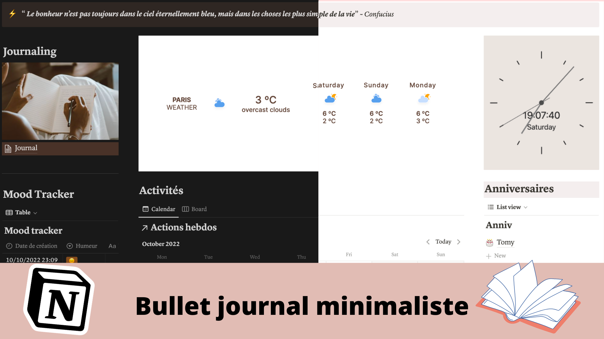Bullet journal minimaliste