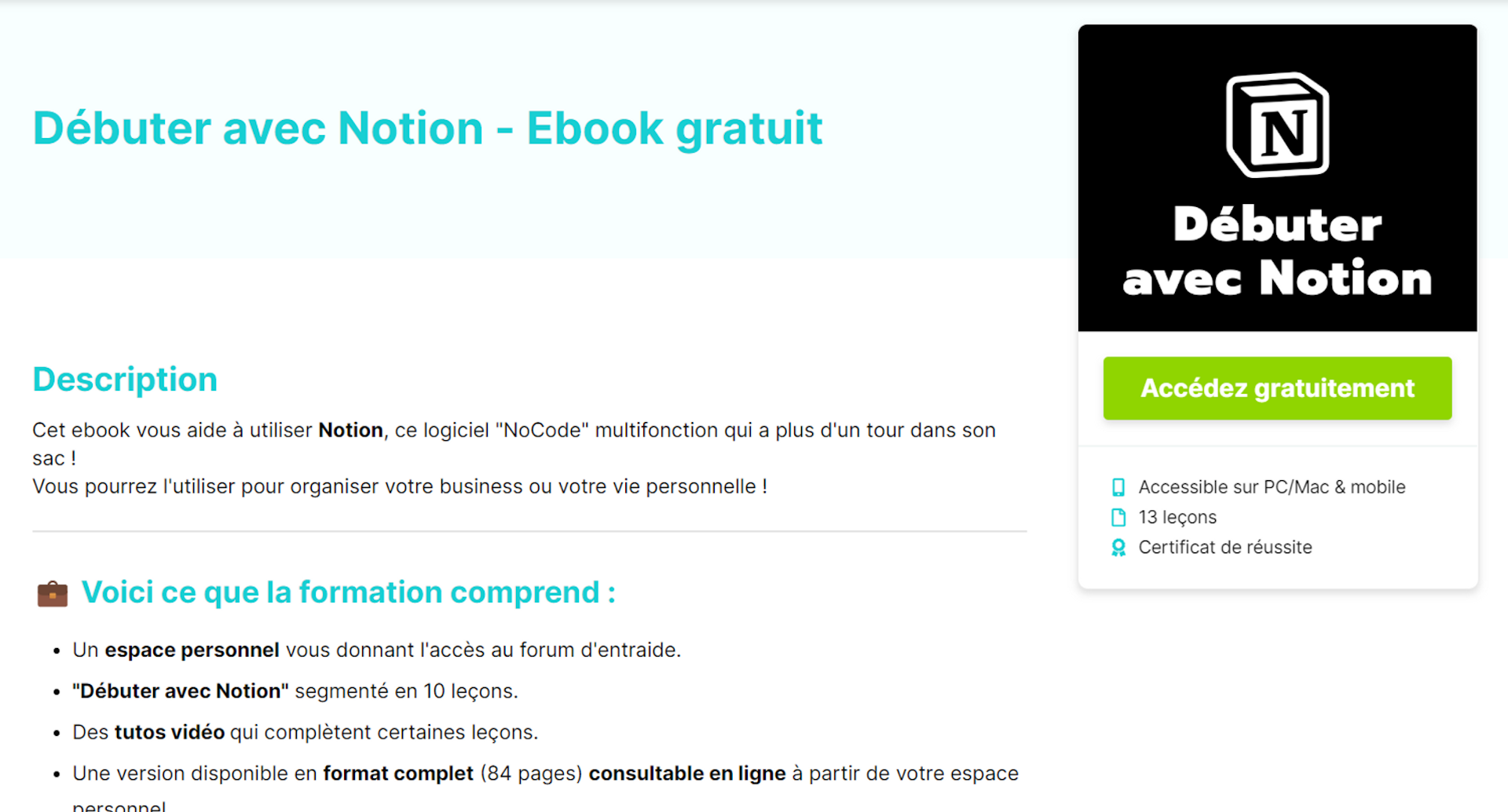 Débuter avec Notion - Ebook gratuit
